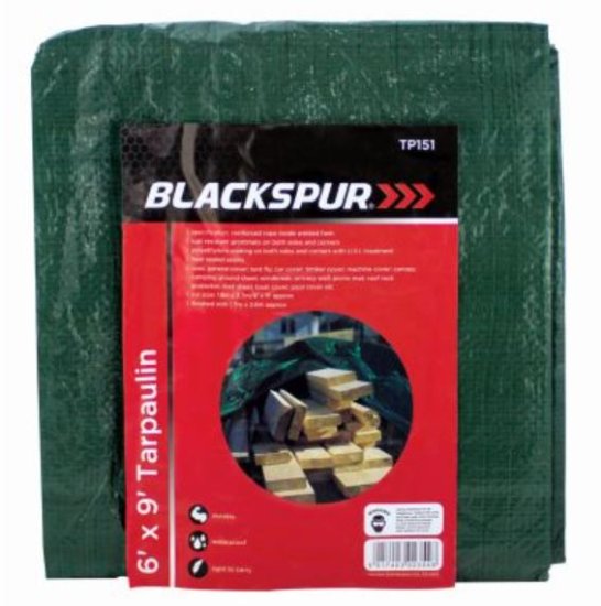 (image for) BLACKSPUR TARPAULIN GREEN 6'X9'