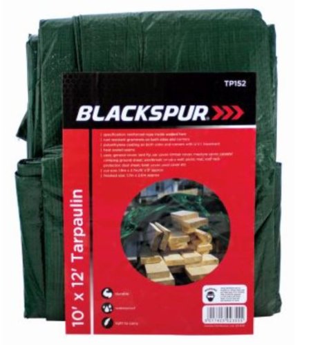 (image for) BLACKSPUR TARPAULIN GREEN 10\'X12\'