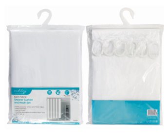 (image for) BLACKSPUR SHOWER CURTAIN AND HOOK SET