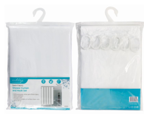 (image for) BLACKSPUR SHOWER CURTAIN AND HOOK SET