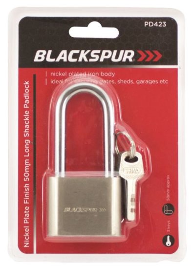 (image for) BLACKSPUR NICKEL PLATE PADLOCK - 50MM