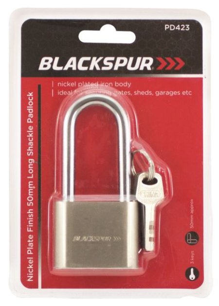 (image for) BLACKSPUR NICKEL PLATE PADLOCK - 50MM