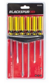 (image for) BLACKSPUR SCREWDRIVER SET WITH RACK -6PCS