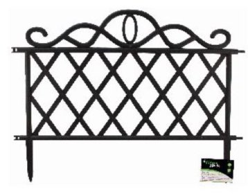 (image for) GREEN BLADE PLASTIC BLACK GARDEN BORDER FENCE -48CM