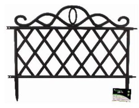 (image for) GREEN BLADE PLASTIC BLACK GARDEN BORDER FENCE -48CM