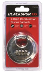 (image for) BLACKSPUR 4 DIGIT COMBINATION DISCUS PADLOCK -65MM
