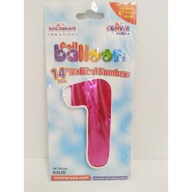 (image for) FOIL BALLOON '1'- HOT PINK