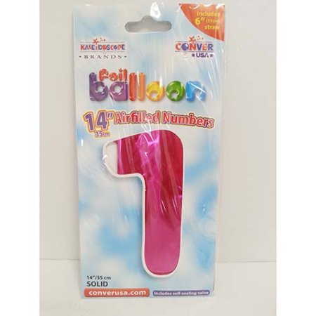 (image for) FOIL BALLOON \'1\'- HOT PINK