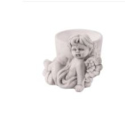 (image for) GREY WASH CHERUB POT CERAMIC