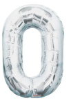 (image for) FOIL BALLOON '0'- SILVER