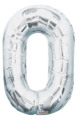 (image for) FOIL BALLOON \'0\'- SILVER