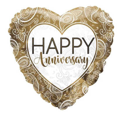 (image for) FOIL BALLOON \'H/ANIVERSARY\'GOL