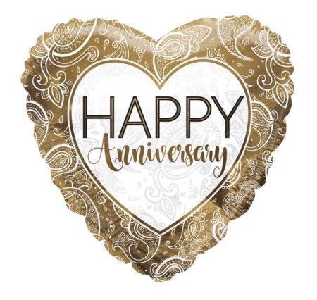 (image for) FOIL BALLOON \'H/ANIVERSARY\'GOL