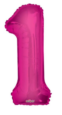 (image for) FOIL BALLOON \'1\'- HOT PINK