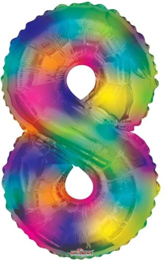 (image for) FOIL BALLOON '8'- RAINBOW