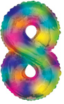 (image for) FOIL BALLOON '8'- RAINBOW