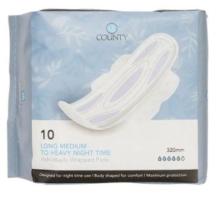 (image for) COUNTY LONG NIGHT TIME PADS -10S