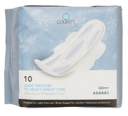 (image for) COUNTY LONG NIGHT TIME PADS -10S