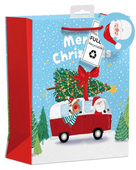 (image for) XMAS GIFT BAG SANTA CAMPERVAN - MEDIUM 