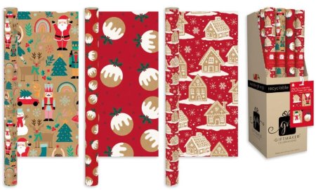 (image for) XMAS GIFT WRAP KRAFT ASST - 2M 