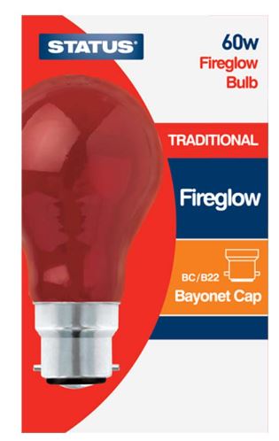 (image for) STATUS FIREGLOW BULB B22/BC TRADITIONAL - 60W