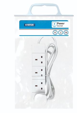 (image for) STATUS 4 WAY EXTENSION SOCKET - 2M