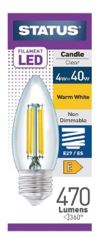 (image for) STATUS LED ES/E29 CANDLE CLEAR WARM WHITE - 4.5W=40W