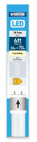 (image for) STATUS LED T8 TUBE PEARL 6FT COOL WHITE - 30W=70W