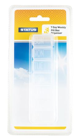 (image for) STATUS 7 DAY TRAVEL PILL BOX ORGANISER - WHITE