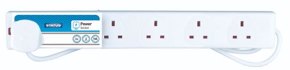 (image for) STATUS 6 WAY EXTENSION SOCKET WHITE - 2M