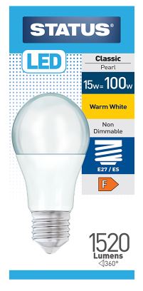 (image for) STATUS LED E27/ES CLASSIC PEARL WARM WHITE - 15W=100W