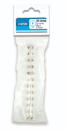 (image for) STATUS TERMINAL BLOCK - CLEAR - 1 PACK - 12 BLOCKS PER STRIP - 30AMP