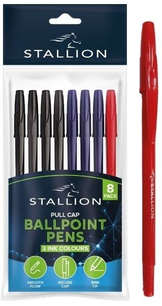 (image for) Swift Pull Cap Ballpoint Pens Assorted - 6S