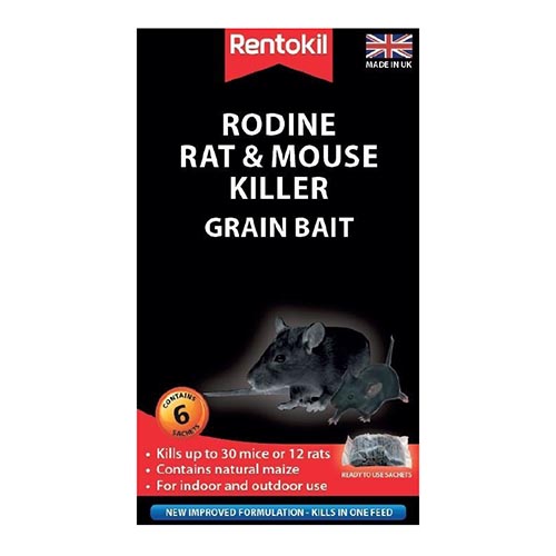 (image for) RENTOKIL RODINE RAT & MOUSE KILLER GRAIN BAIT - 6S