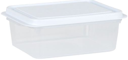 (image for) CLEAR RECT FOOD BOX+LID WHITE