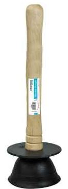 (image for) KINGFISHER WOODEN HANDLED SINK DRAIN PLUNGER 4.5""