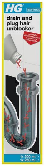 (image for) HG BATHROOM DRAIN & PLUG HAIR UNBLOCKER- 200ML&250ML