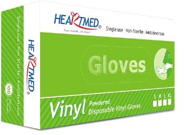 (image for) Heartmed Clear Vinyl Gloves Powdered- Medium