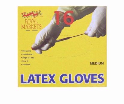 (image for) Royal Markets Latex Disposable Gloves 16S- Medium