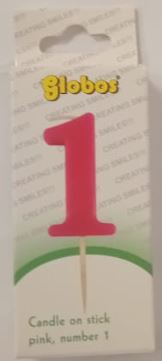 (image for) B/DAY CANDLE ONSTICK'1' PINK