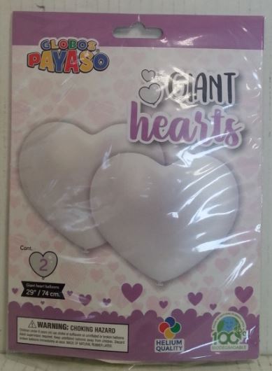 (image for) VAL GIANT HEARTS BALLOON WHITE
