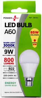 (image for) POWER PLUS LED BULD DAY LIGHT B22 800LUMENS - 9W