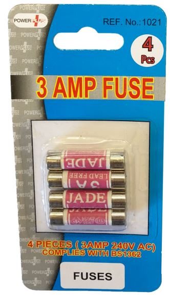 (image for) POWER PLUS FUSES 4PCS - 3AMP