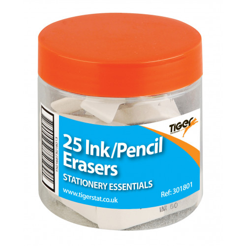 (image for) Tiger Pencil Erasers In Tub- STD