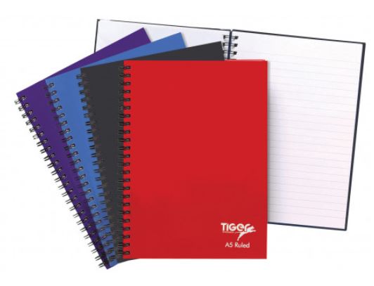 (image for) Tiger A5 Twin Wire Ruled Notebook Assorted 80Sheets- A5