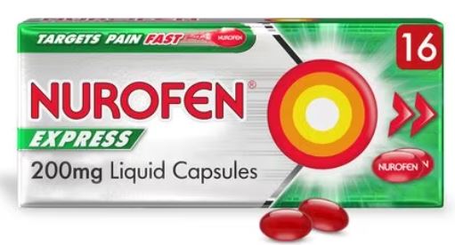 (image for) NUROFEN EXPRESS LIQUID CAPSULES 16S - 200MG