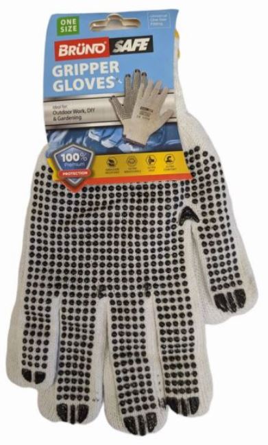(image for) GRIPPER GLOVES WHI/BLK ONESIZE