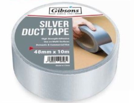 (image for) GIBSONS SILVER DUCT TAPE 10M