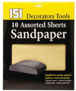 (image for) 151 SANDPAPER SHEETS ASST 10S