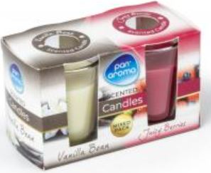 (image for) PAN AROMA GLASS CANDLE VANILLA & BERRY 21HRS